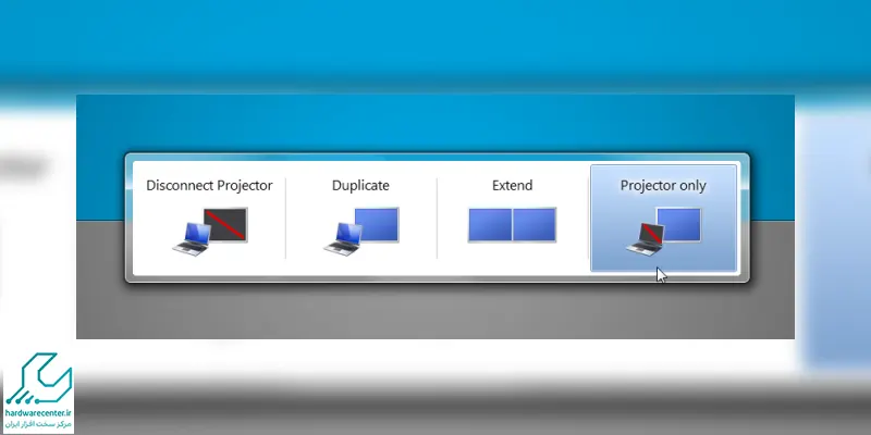 تنظیمات اتصال لپ تاپ دل به پروژکتور از طریق windows 7
